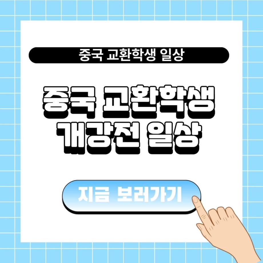 중국 교환학생 개강 전 일상